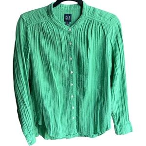 Crinkle Gauze Button-Front Shirt - NWOT